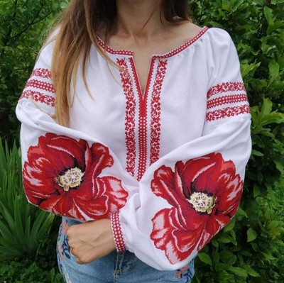 sorochka vyshyvanka. Ukrainian embroidered traditional shirt for ladies blouse sorochka vyshyvanka. Ukrainian embroidered traditional shirt for ladies blouse