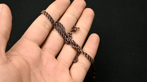 Collar hecho a mano de cadena de diseñador de cobre puro para mujer de 18" a 20" - Vídeo 1 de 1