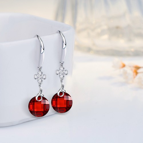 Damen Ohrringe 925 Sterling Silber 5A Schildkrötenmuster Kristall Ohrringe - Bild 15 von 31