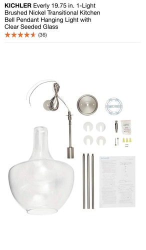 Kichler 42046NICS Everly 1-Light 13.75" Pendant in Brushed Nickel 42046 - Picture 5 of 11