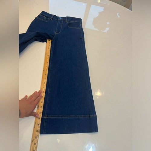 Alice + Olivia Cropped Wide Leg Jeans Dark Wash Size 25 - Picture 8 of 12