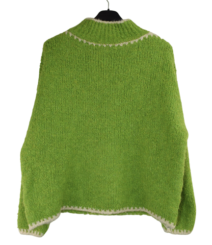 Ladies Italian Lagenlook Soft Cosy Wool Blend High Neck Blanket Stitch Jumper. - Picture 7 of 41