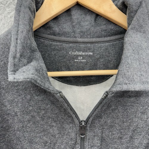 Maglione uomo Croft & Barrow pullover 1/4 zip maglia grigio antracite taglia L alto nuovo con etichette - Foto 2 di 8