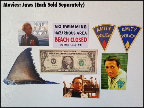 Fridge Fun Refrigerator Magnet JAWS MOVIE COLOR ART V: A "BRODY QUINT HOOPER" - Picture 3 of 7