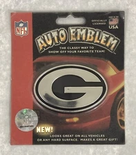 Green Bay Packers Silver Auto Car Emblem USA ProMark - NFL New Sealed