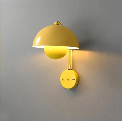 Retro Flowerpot Wall Lamp | Nordic Semicircle Design - Picture 11 of 20
