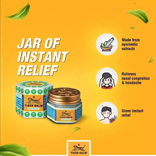 12 X Tiger Balm White | Stuffy Nose & Headache Relief | 9ml Each | Exp: 03/2028 - Picture 5 of 6