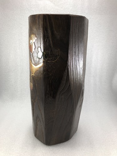 Japanese Wood Paulownia Flower Bird gold lacquer pattern Copper Line /V35 - Picture 4 of 12