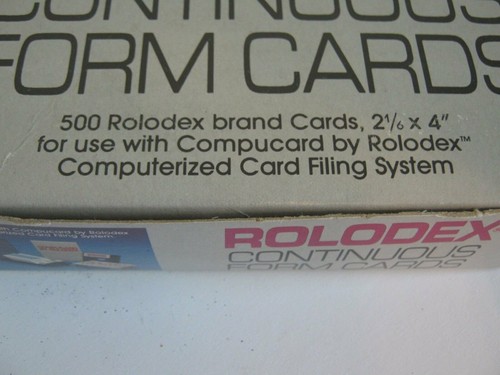 500 Rolodex Continuous Form Cards C24-CFD 2 1/6 x 4 in Compucard Computerize - Picture 3 of 8