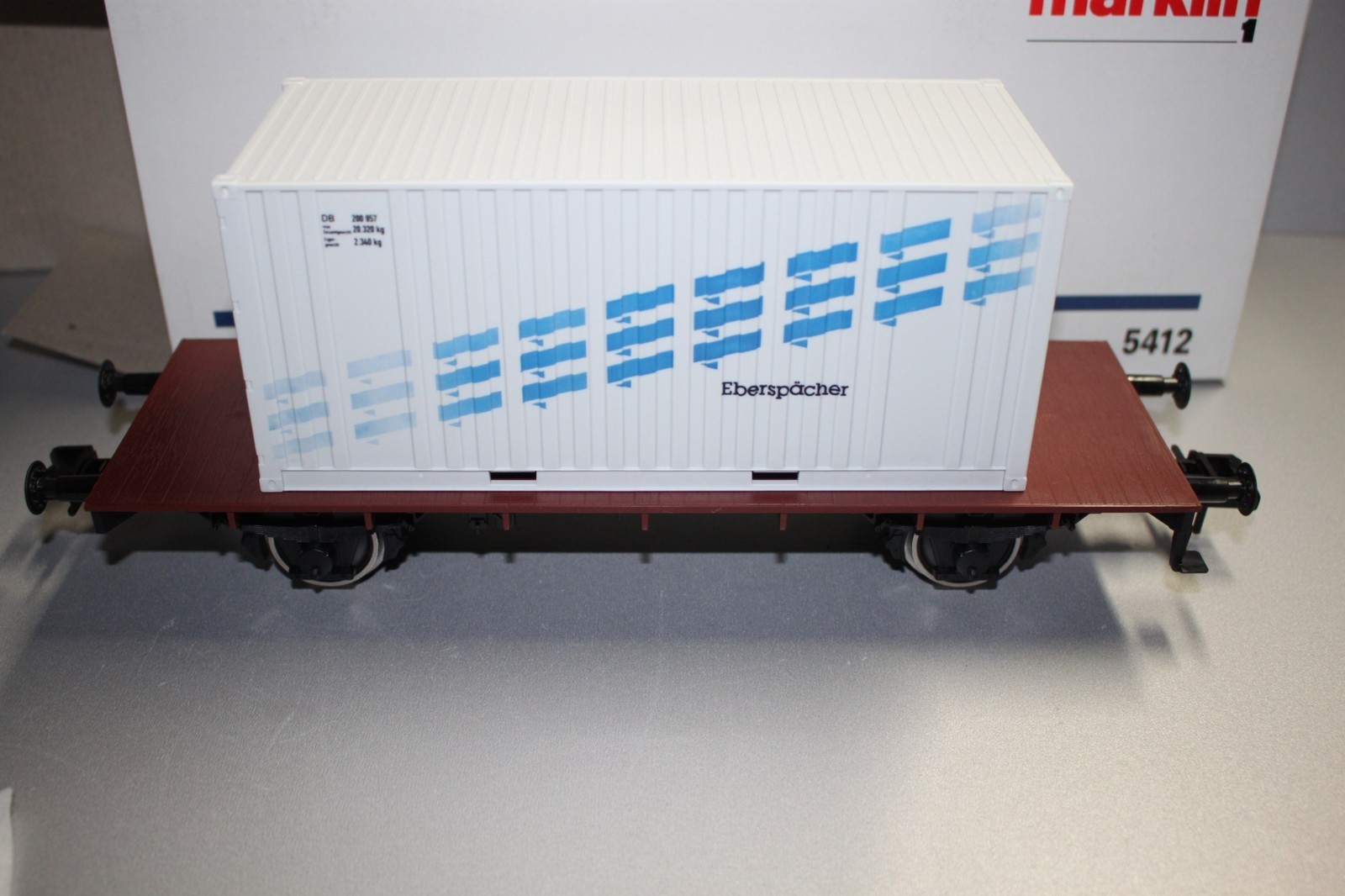 marklin 5412 2Achser Vagone per Container Eberspächer DB Scala 1 Conf. Orig. marklin 5412 2Achser Vagone per Container Eberspächer DB Scala 1 Conf. Orig.