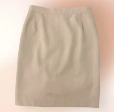 Genny by Gianna Versace Italy Vintage Soft Taupe Lined Wool Pencil Skirt Size 10