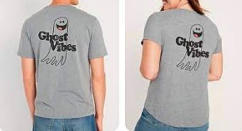 T-shirt Halloween Ghost Vibes Raised Print NWT Old Navy Girls L, XL - Picture 5 of 5