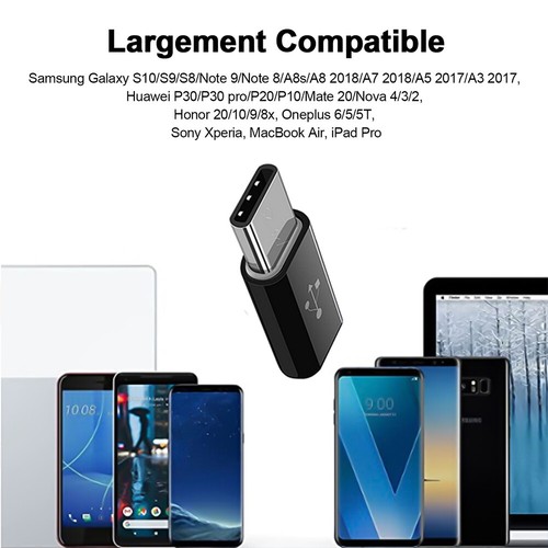 10 Pcs Micro USB to USB 3.1 Type-C Data Adapter Converter For Samsung LG Google - Picture 3 of 9