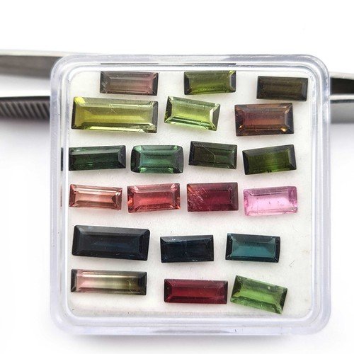 Lote de 9 piezas de baguette facetada de piedras preciosas de turmalina natural de 5 quilates 3-4x6-11 mm - Imagen 5 de 10