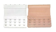Bra Extender 5 Hooks with Elastic Bra Saver White Beige Dark