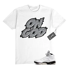 5 Reverse Metallic White Black T Shirt Match ONGOD