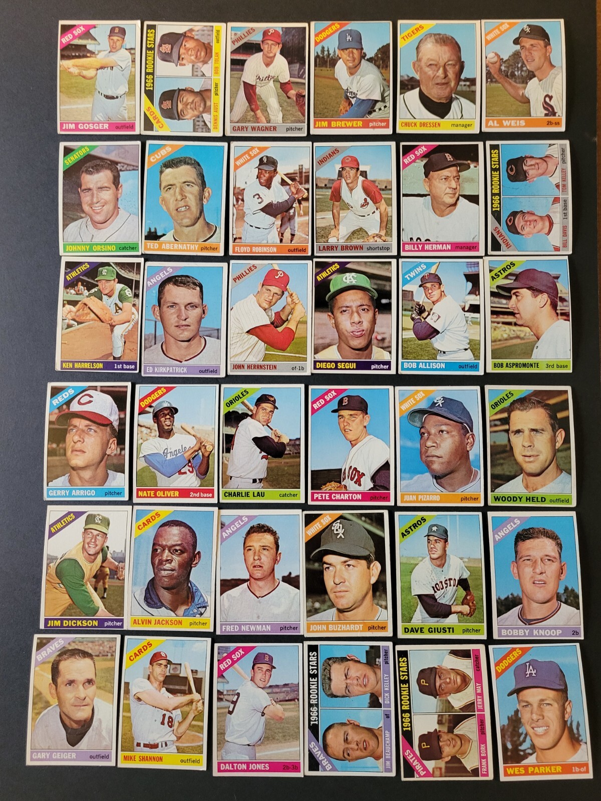 1966 Topps Baseball 36 Card Lot - W/ Wes PArker and Bobby Knoop