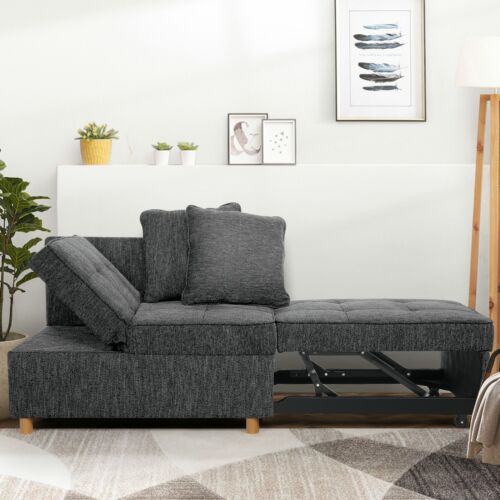 Folding Ottoman Sofa Bed Chair 4-in-1 Sleeper Sofa Adjustable Backrest Love seat - Picture 27 of 158