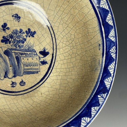 LARGE 8" Antique Asian Vietnamese Blue & White Pottery Bowl Ancient Ceramic - Picture 6 of 14