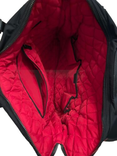 BURBERRY Sport Nylon & Leather Black Tote Bag W/Red Quilt Interior - NEW NO TAGS - Picture 4 of 12