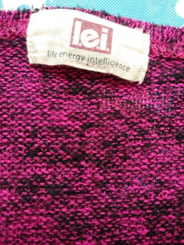 l.e.i. Girls Top Cropped Sweater Size 6 Short Sleeve Pink Black - Picture 3 of 7