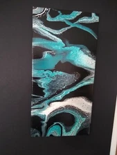 Modern Abstract Acrylic Pour Painting On Canvas