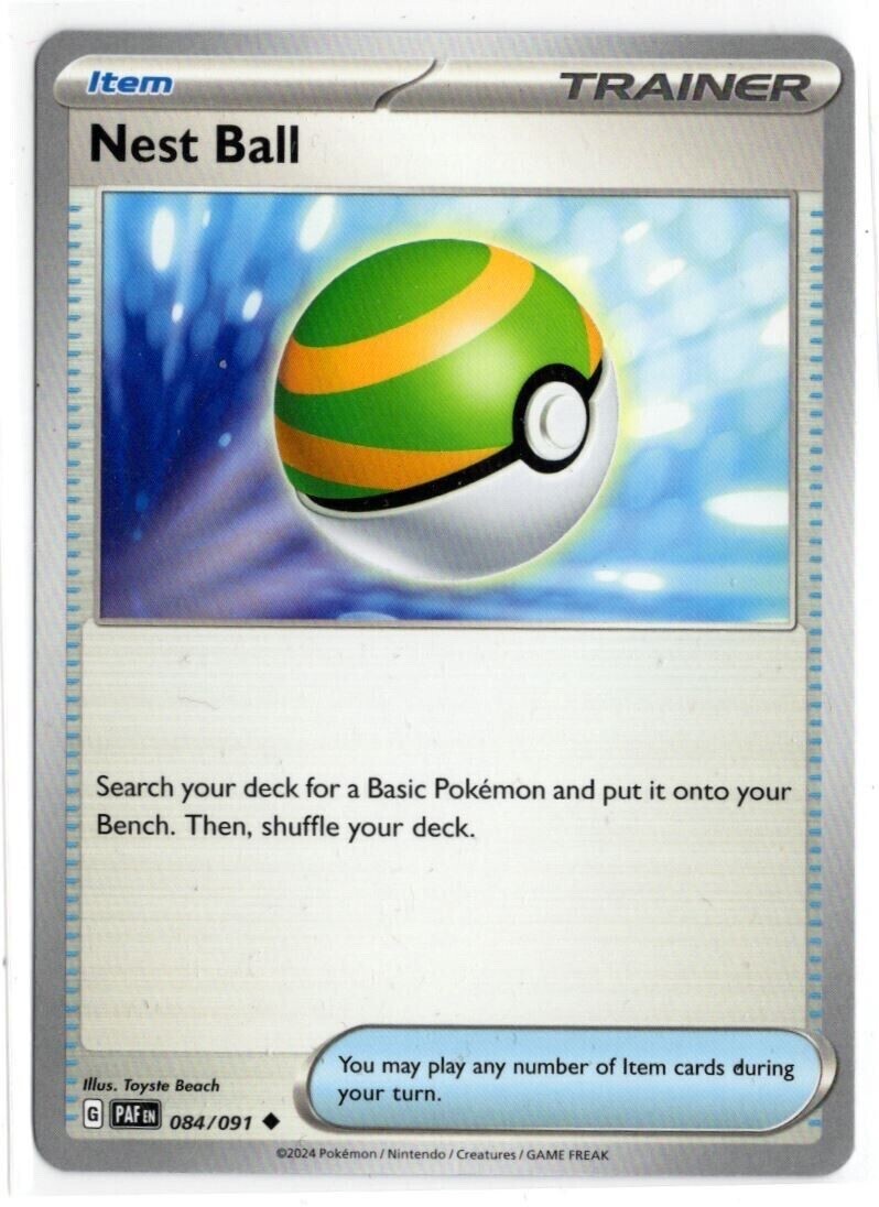 Pokemon - 084/091 Nest Ball  -  Paldean Fates  - NM/M