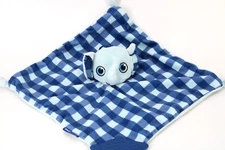 BooginHead Elephant Lovey Dark-Light Blue Colors Checkered Rubber Corner 12 x 12