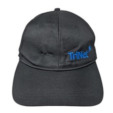 TriNet Strapback Hat Black One Size Embroidered 6 Panel Atlantis Connect
