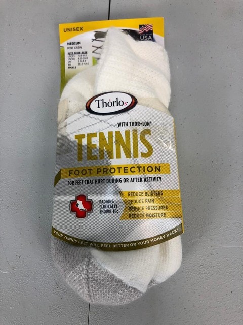 Thorlo TMX-11 Mini Crew Tennis Socks BLACK Thor-Lo