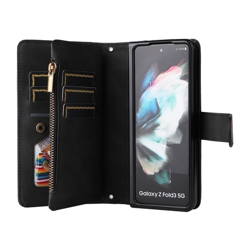 For Samsung Galaxy Z Fold3 5G Card Wallet Leather Shoulder Strap Flip Case Cover - Picture 4 of 52