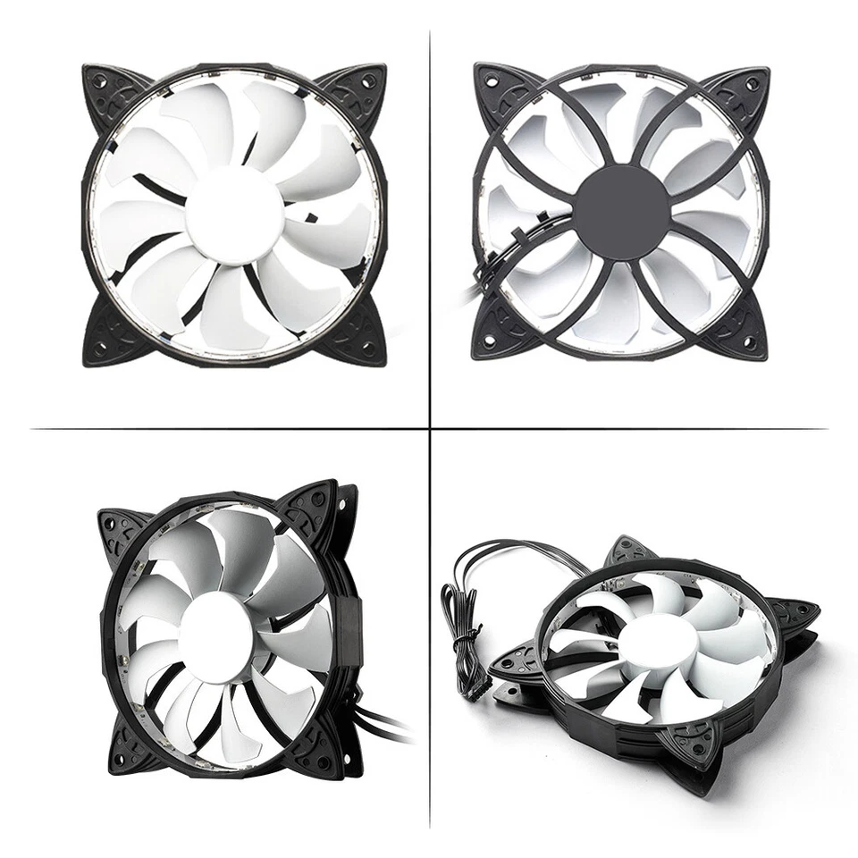 120mm RGB Computer Case Fan Quiet Cooling Fans LED RF Remote Control DIY PC ARGB - Image 2 of 4