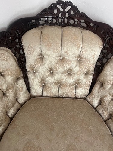 Mahogany Victorian Rosewood couch & chair set by Kimball Furniture Reproduction - Picture 6 of 14