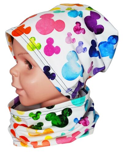Children Kids Boys Girl Hat Tube Scarf Spring Autumn Cotton Set 1-2-4-8-12 Years - Picture 30 of 57
