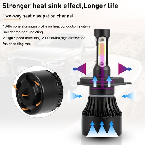 LED Headlight Kit H4 9003 6000K Super Dual Beam Bulbs For 2001-2009 Toyota Prius - Picture 5 of 9