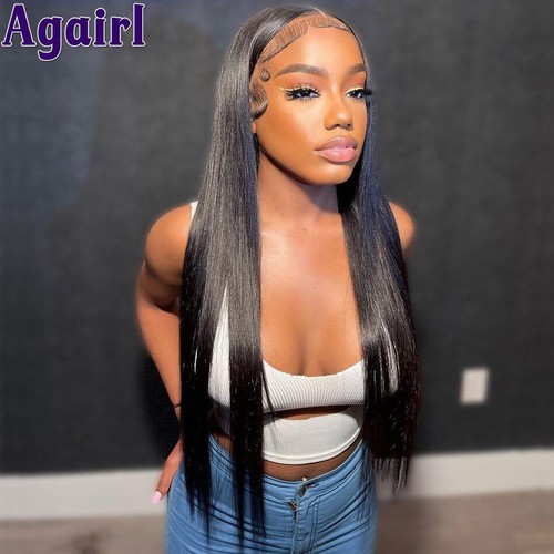 Pink Highlight 5X5 Closure Human Hair Wigs Transparent Lace Front Wigs Brazilian - Imagen 13 de 13