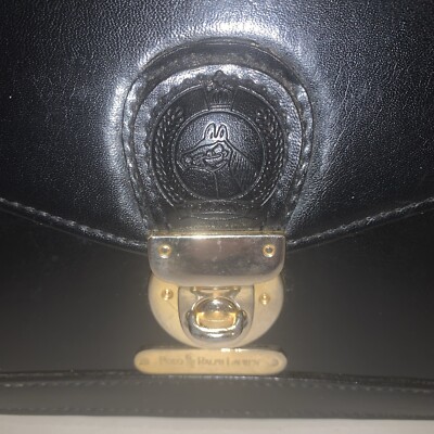 Vintage POLO RALPH LAUREN Pristine Leather Black Hand Bag Purse