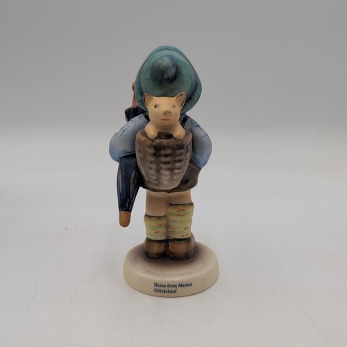 HUMMEL HOME FROM MARKET 4.5" TALL 198 2/0 W BOX GOEBEL 1990 GERMANY PIG UMBRELLA - Picture 5 of 8