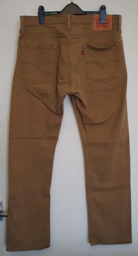 Levis 513 Jeans W34 L30 Mens Sand Tapered Fit Stretch Denim - Picture 4 of 7