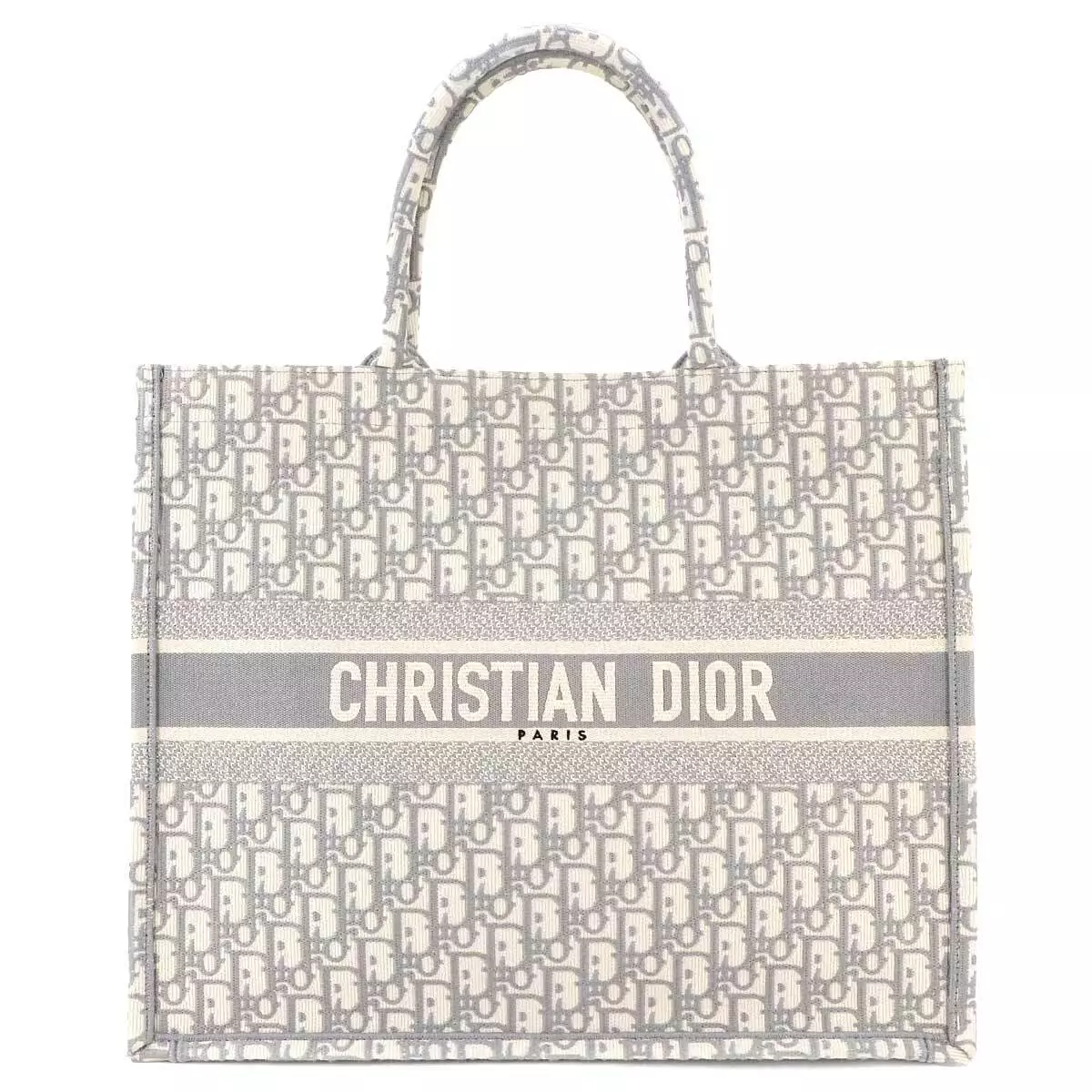 Grand sac fourre tout Christian Dior livre toile oblique gris M1286ZRIW 90274208