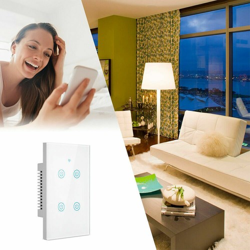 1/2/3/4 Gang Smart WiFi Wall Light Switch Touch Panel for Alexa/Google APP - 第 5/20 張圖片