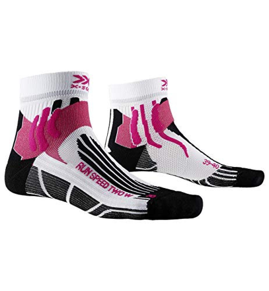 (TG. 41-42) X-Socks Run Speed Two Women Socks, Donna, Arctic White/Opal Black, 4