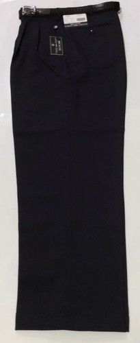MEN’S NAVY BLUE PLEATED DRESS PANTS SLACKS TROUSERS BELTED CUFFED SIZES 28 - 70 - Picture 8 of 10