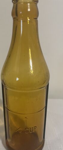 1 cup Amber Glass Apothecary Bottle 1 cup 1/2 Cup Measure Line - Picture 4 of 4