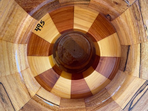 UNIQUE LARGE HAND CRAFTED WOODEN..CAKE PLATE STAND w DOME LID - Picture 7 of 7