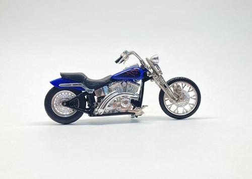 Hot Wheels Motorcycles Street Power Rollin Thunder Harley-Davidson Blue Bike - Picture 4 of 12