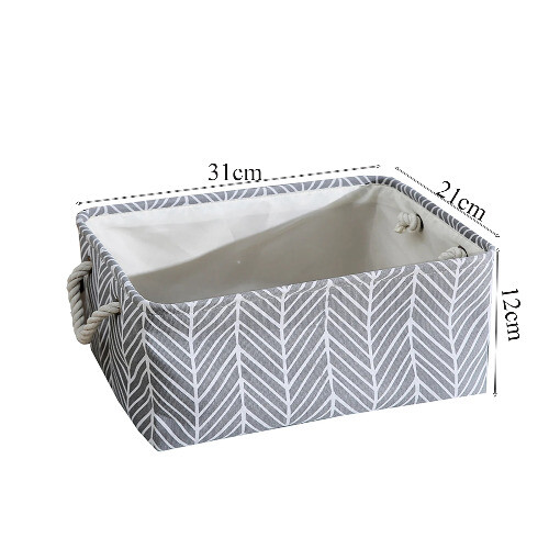 Folding Storage Box Canvas Fabric Cubes Organizer Foldable Basket With Handles - Picture 8 of 51
