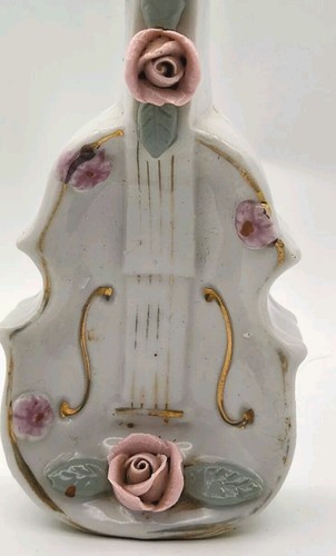 Vintage Porcelain Violin Trinket Tray or Ashtray Thames Hand Painted Japan - Picture 2 of 10