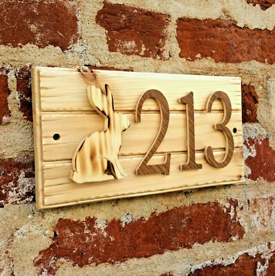 Hausnummer aus Holz personalisierbar, Hausnummernschild, Nummernschild