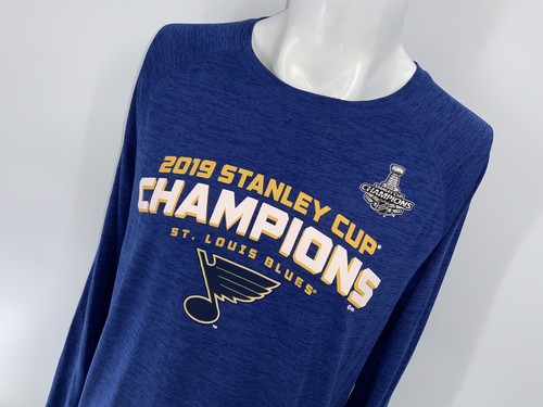 St. Louis Blues Fanatics Long Sleeve Shirt L Men Blue 2019 Stanley Cup YGI W4-93 - Picture 3 of 12